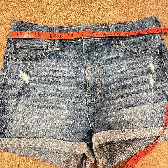 Hollister High Waist Distressed Medium Wash Denim Shorts - Size 28 - Picture 9 of 9
